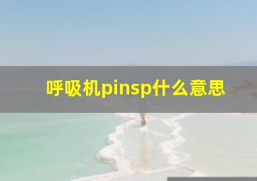 呼吸机pinsp什么意思