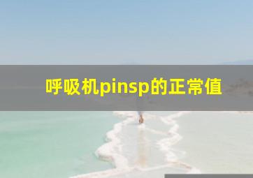 呼吸机pinsp的正常值