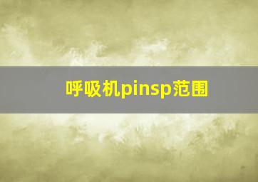 呼吸机pinsp范围