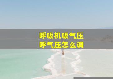 呼吸机吸气压呼气压怎么调