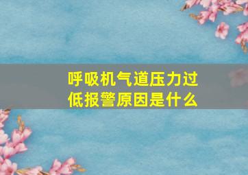 呼吸机气道压力过低报警原因是什么