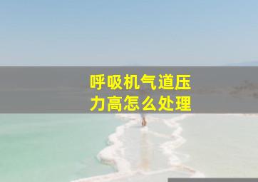 呼吸机气道压力高怎么处理