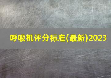 呼吸机评分标准(最新)2023