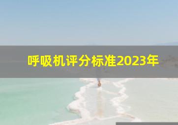 呼吸机评分标准2023年