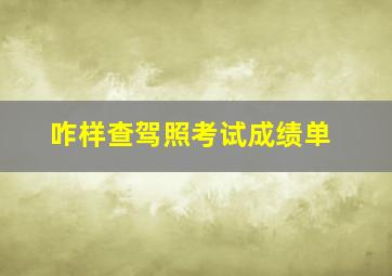 咋样查驾照考试成绩单