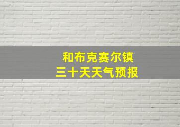 和布克赛尔镇三十天天气预报