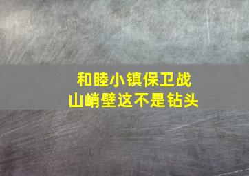 和睦小镇保卫战山峭壁这不是钻头