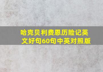 哈克贝利费恩历险记英文好句60句中英对照版