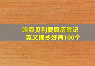 哈克贝利费恩历险记英文摘抄好词100个