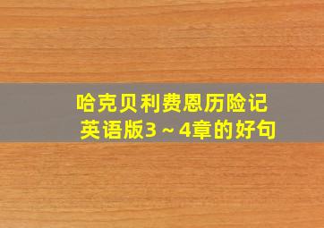 哈克贝利费恩历险记英语版3～4章的好句