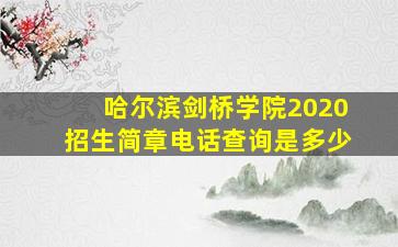 哈尔滨剑桥学院2020招生简章电话查询是多少