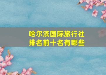 哈尔滨国际旅行社排名前十名有哪些