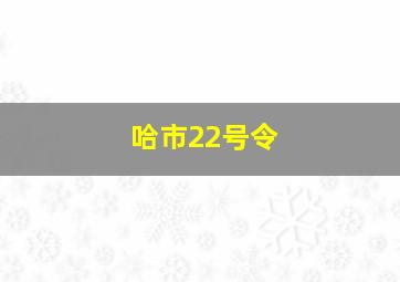 哈市22号令