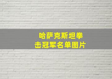 哈萨克斯坦拳击冠军名单图片