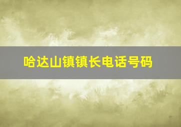 哈达山镇镇长电话号码