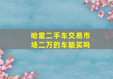 哈雷二手车交易市场二万的车能买吗