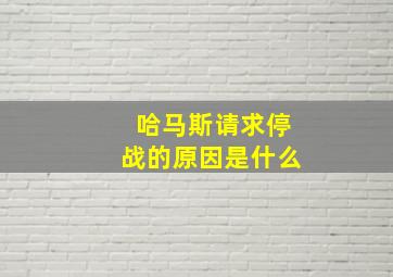 哈马斯请求停战的原因是什么