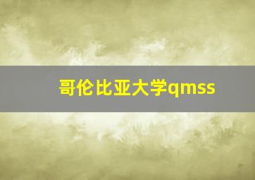 哥伦比亚大学qmss