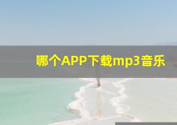 哪个APP下载mp3音乐