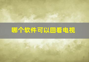 哪个软件可以回看电视