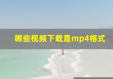 哪些视频下载是mp4格式