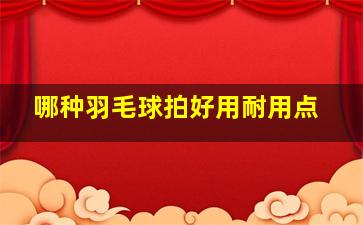 哪种羽毛球拍好用耐用点