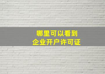 哪里可以看到企业开户许可证