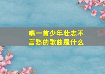 唱一首少年壮志不言愁的歌曲是什么