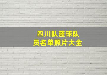 四川队篮球队员名单照片大全