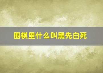 围棋里什么叫黑先白死