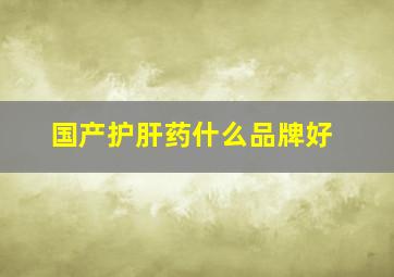 国产护肝药什么品牌好