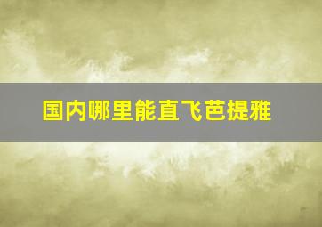 国内哪里能直飞芭提雅