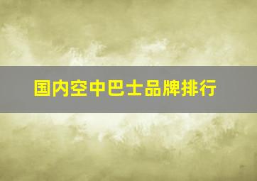 国内空中巴士品牌排行