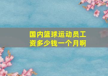 国内篮球运动员工资多少钱一个月啊