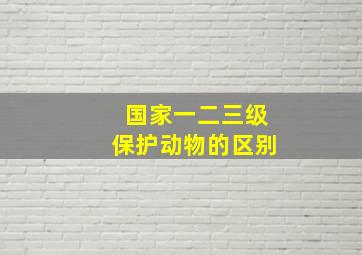 国家一二三级保护动物的区别