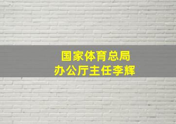 国家体育总局办公厅主任李辉