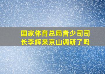 国家体育总局青少司司长李辉来京山调研了吗