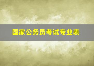 国家公务员考试专业表