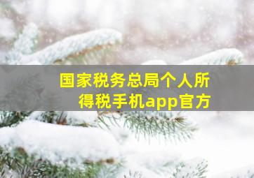 国家税务总局个人所得税手机app官方