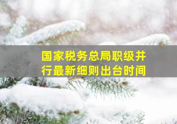 国家税务总局职级并行最新细则出台时间