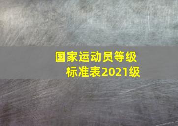 国家运动员等级标准表2021级