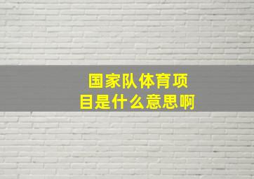 国家队体育项目是什么意思啊