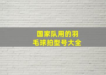 国家队用的羽毛球拍型号大全