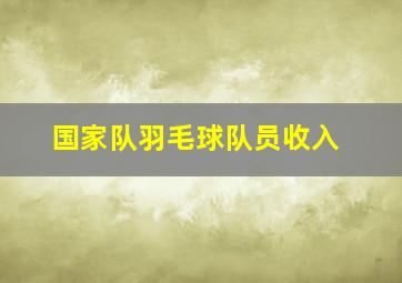 国家队羽毛球队员收入