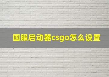 国服启动器csgo怎么设置