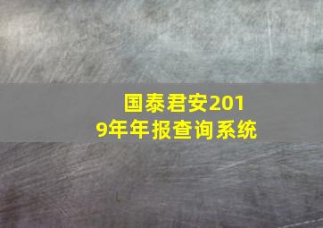 国泰君安2019年年报查询系统