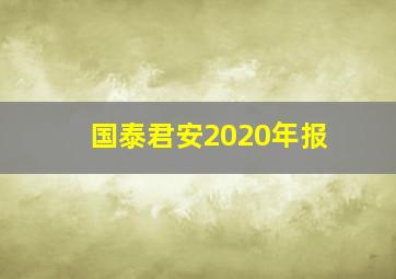 国泰君安2020年报