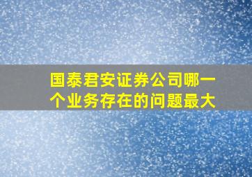 国泰君安证券公司哪一个业务存在的问题最大