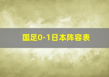 国足0-1日本阵容表