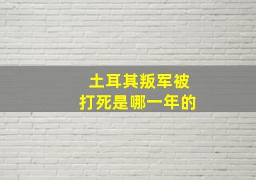 土耳其叛军被打死是哪一年的